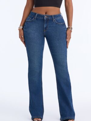 Taylor Mid Rise Stretch Bootcut Jeans - Dark Wash