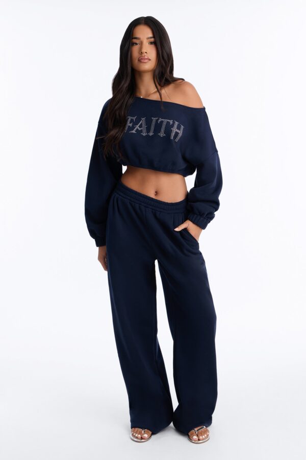 Navy Wide-Leg Skirt