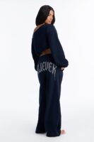 Navy Wide-Leg Skirt