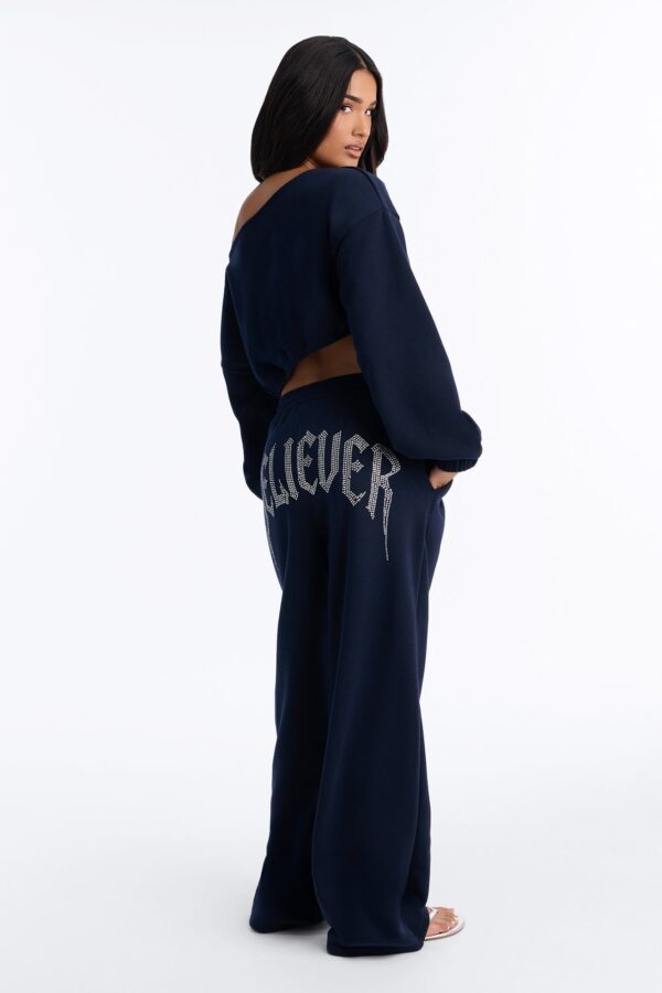 Navy Wide-Leg Skirt