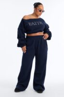 Navy Wide-Leg Skirt