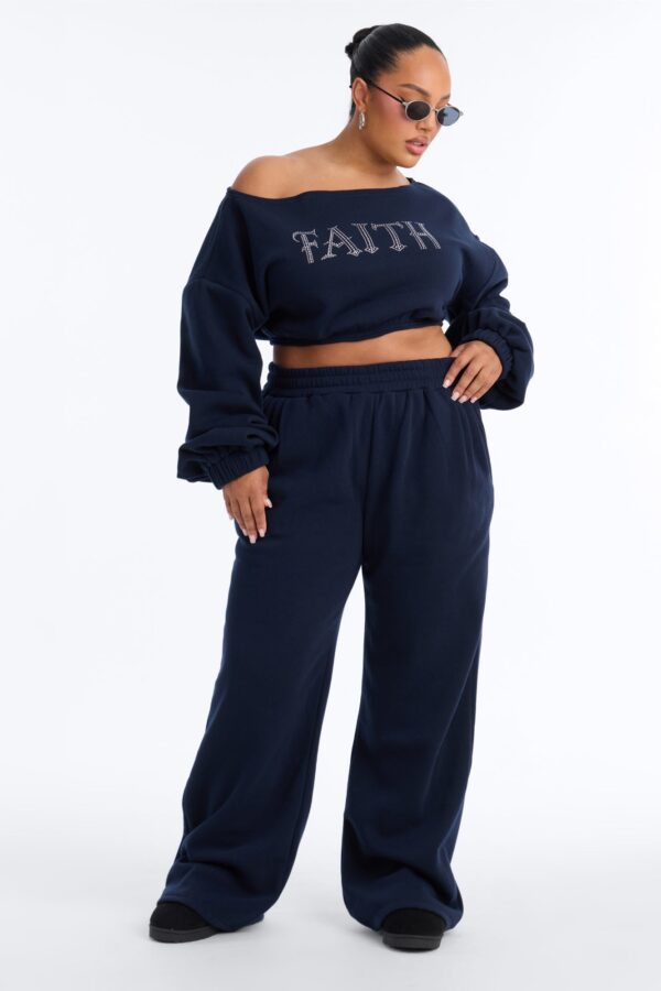 Navy Wide-Leg Skirt