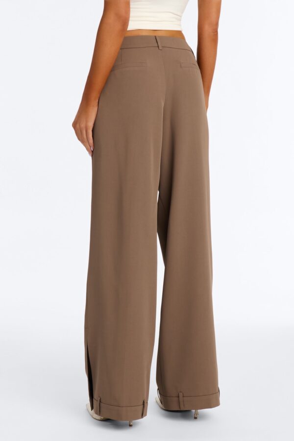 Angela Ankle Cuff Detail Low Rise Trouser - Caffe