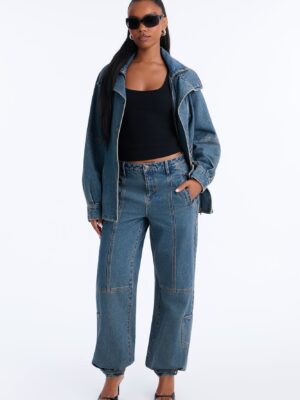 Westward Non Stretch Cargo Utility Jeans - Vintage Wash