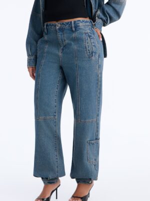 Westward Non Stretch Cargo Utility Jeans - Vintage Wash