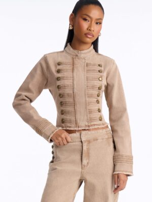 Skirt in Camel and Denim 70% cotton