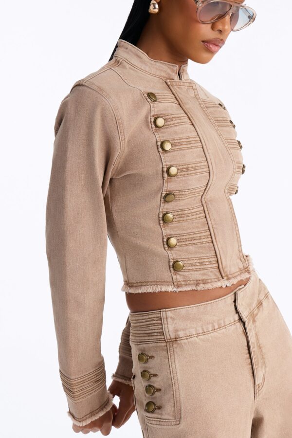 Skirt in Camel and Denim 70% cotton
