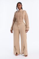 Skirt in Camel and Denim 70% cotton