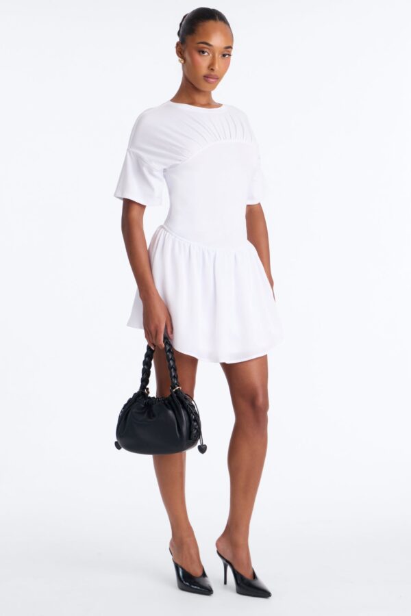 White Contrast Dress