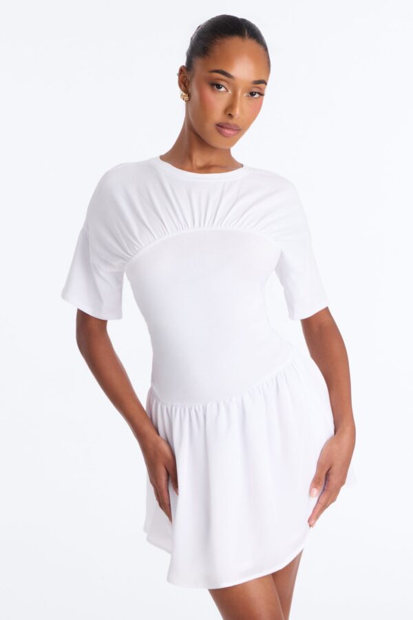 White Contrast Dress