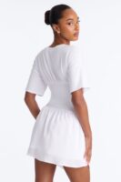 White Contrast Dress