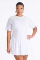 White Contrast Dress