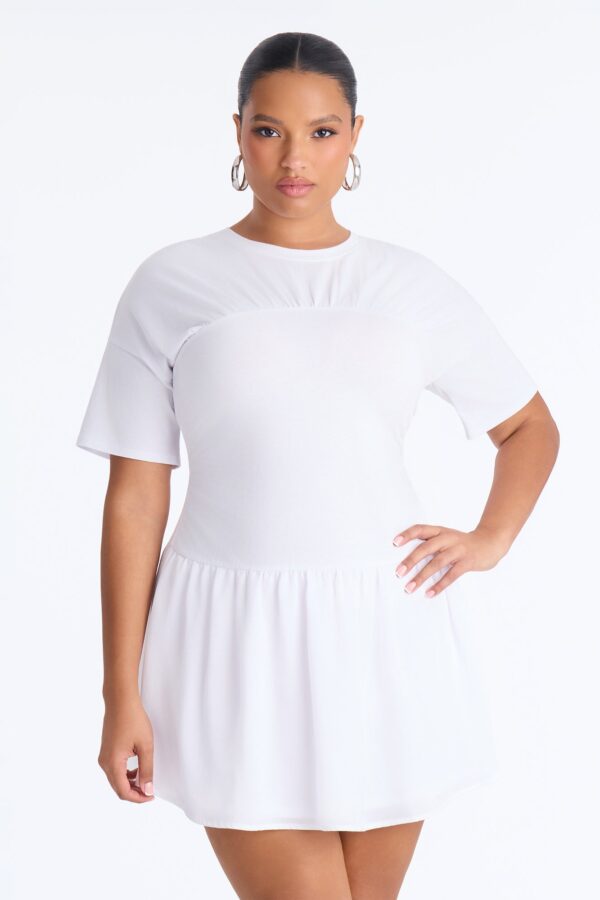White Contrast Dress