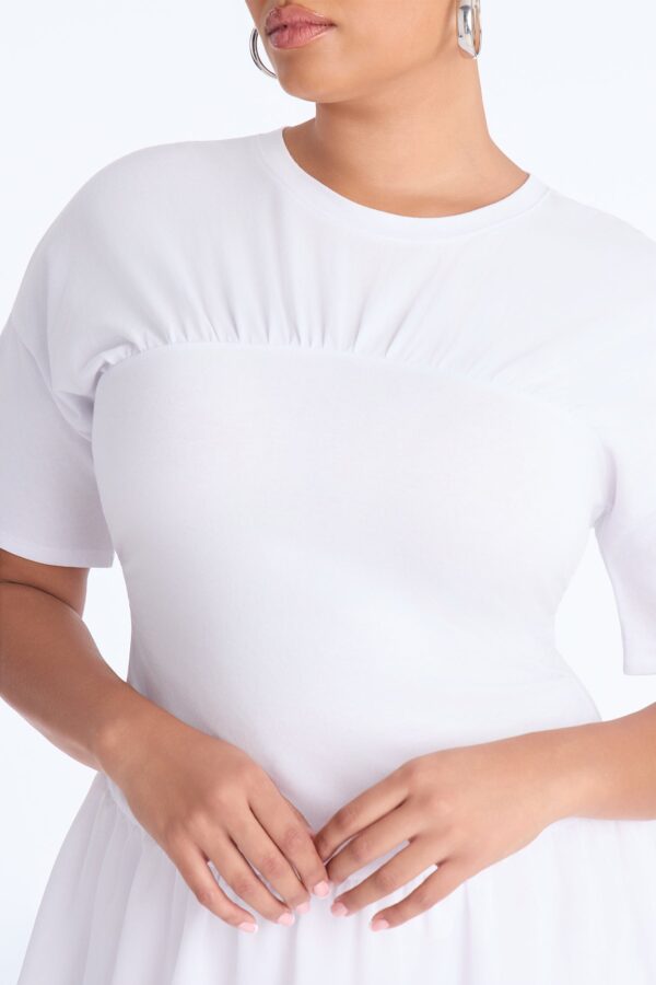White Contrast Dress