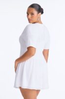 White Contrast Dress