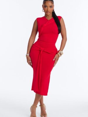 Red Dress with midi