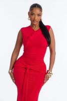 Red Dress with midi