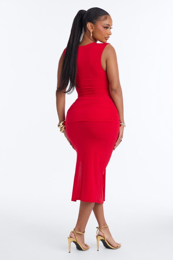 Red Dress with midi