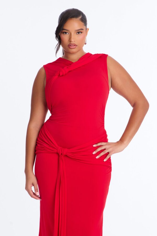 Red Dress with midi