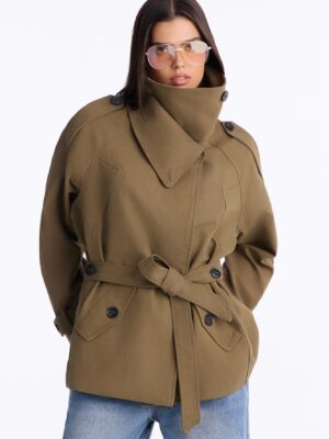 Jacket in Olive 100% cotton