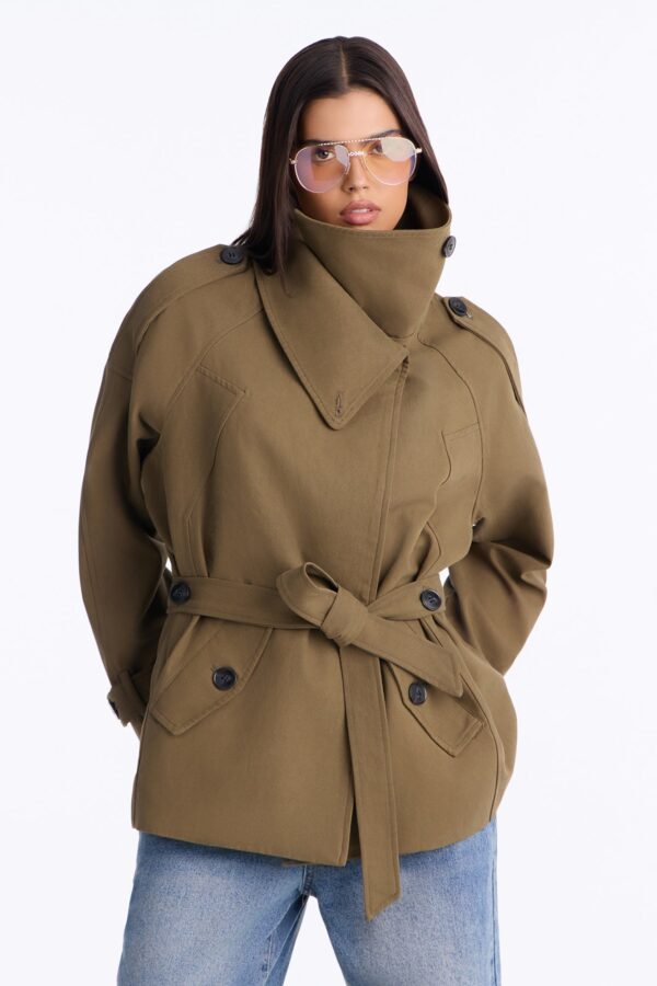 Jacket in Olive 100% cotton