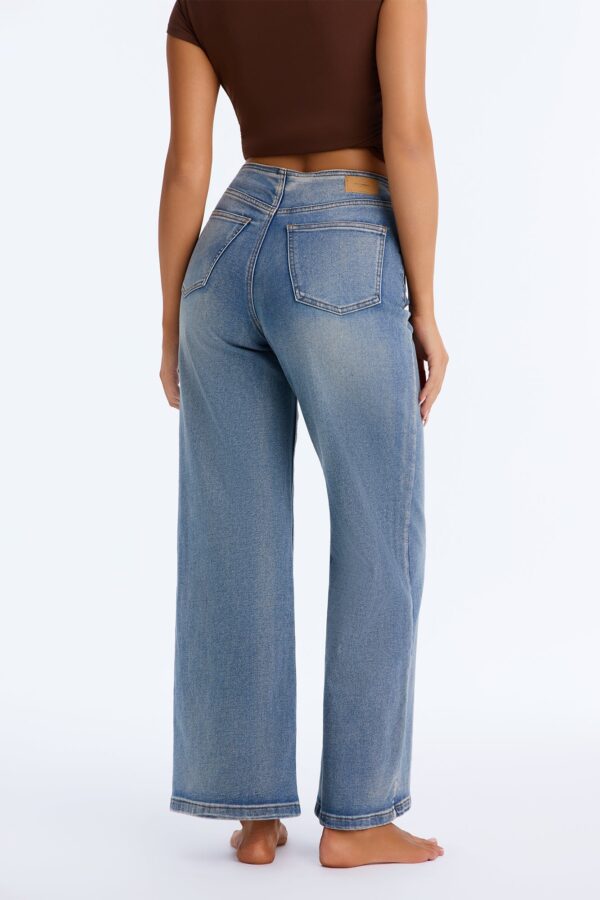 Oh Baby High Rise Lace Up Wide Leg Jeans - Vintage Wash