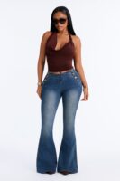 Diva On Duty Low Rise Flare Jeans - Vintage Wash