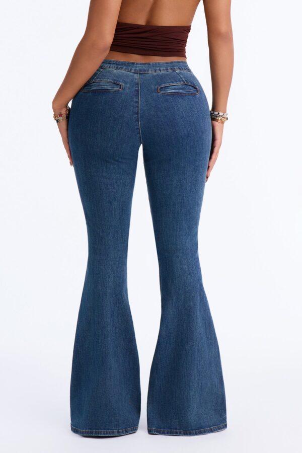 Diva On Duty Low Rise Flare Jeans - Vintage Wash