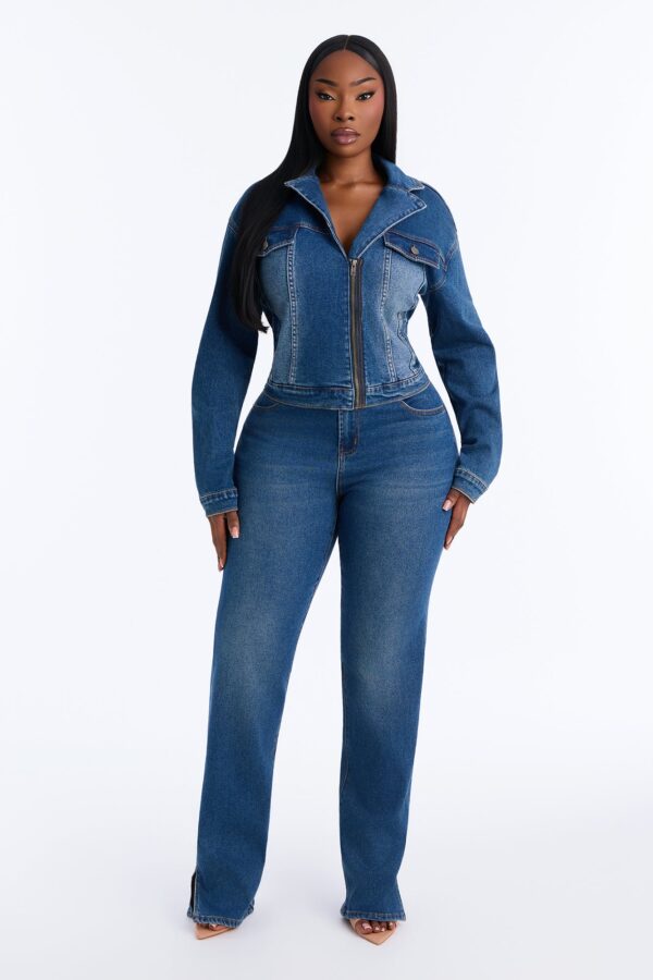 Worth The Wait Stretch Straight Leg Jeans - Dark Wash
