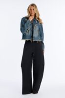 Lower East Distressed Frayed Denim Jacket - Vintage Wash