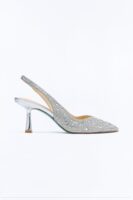 Betsey Johnson Clark Rhinestone Sling Back Pumps - Silver