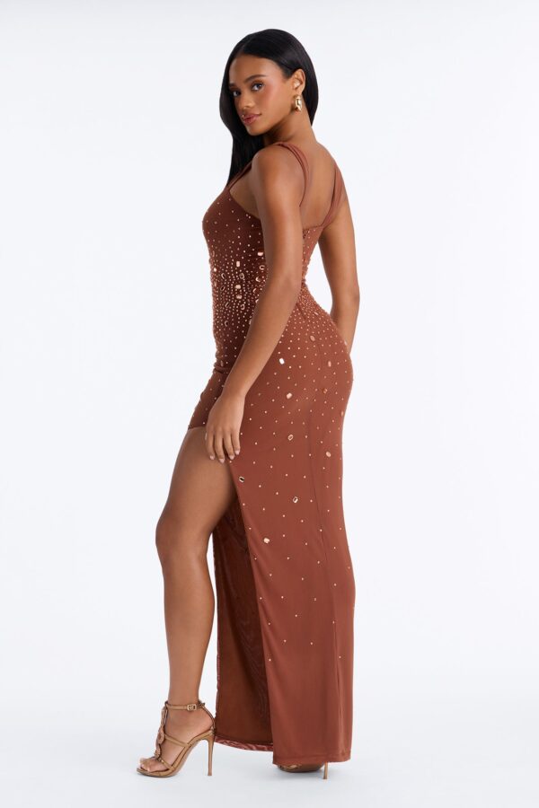 Mocha Square-Neck Dress