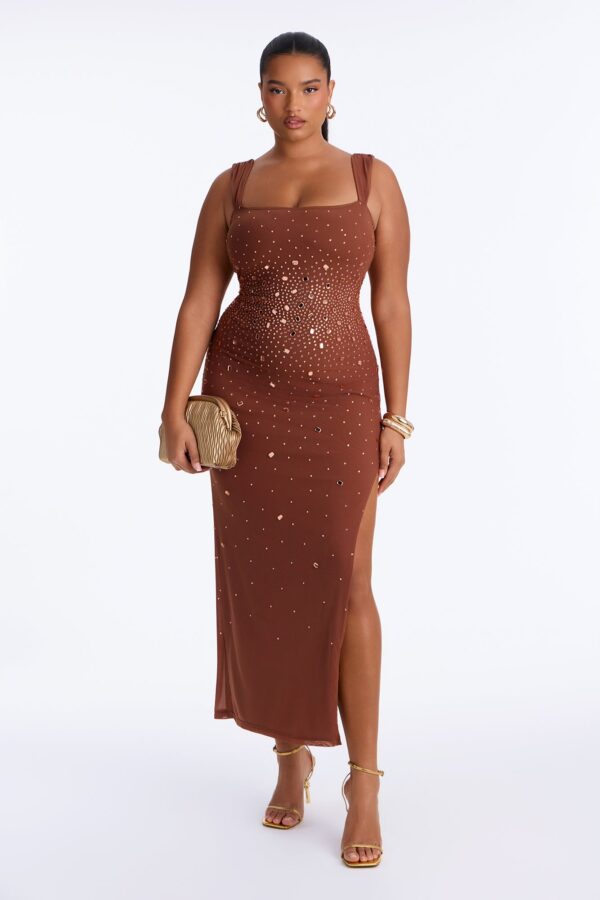 Mocha Square-Neck Dress