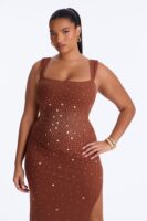 Mocha Square-Neck Dress