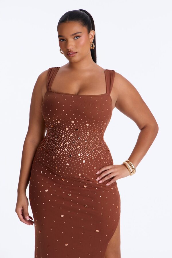 Mocha Square-Neck Dress