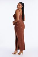 Mocha Square-Neck Dress