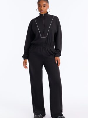 Jumpsuit in Black 70% polyester