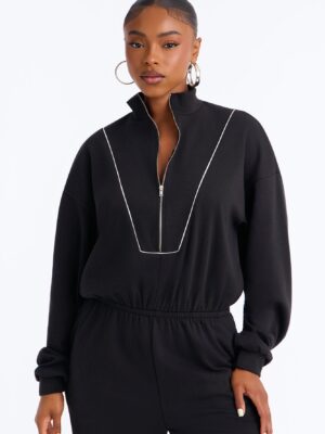 Jumpsuit in Black 70% polyester