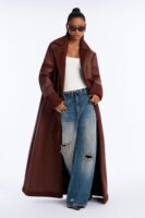 Coat in Chocolate 100% polyurethane