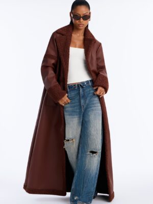 Coat in Chocolate 100% polyurethane