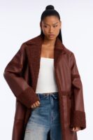 Coat in Chocolate 100% polyurethane