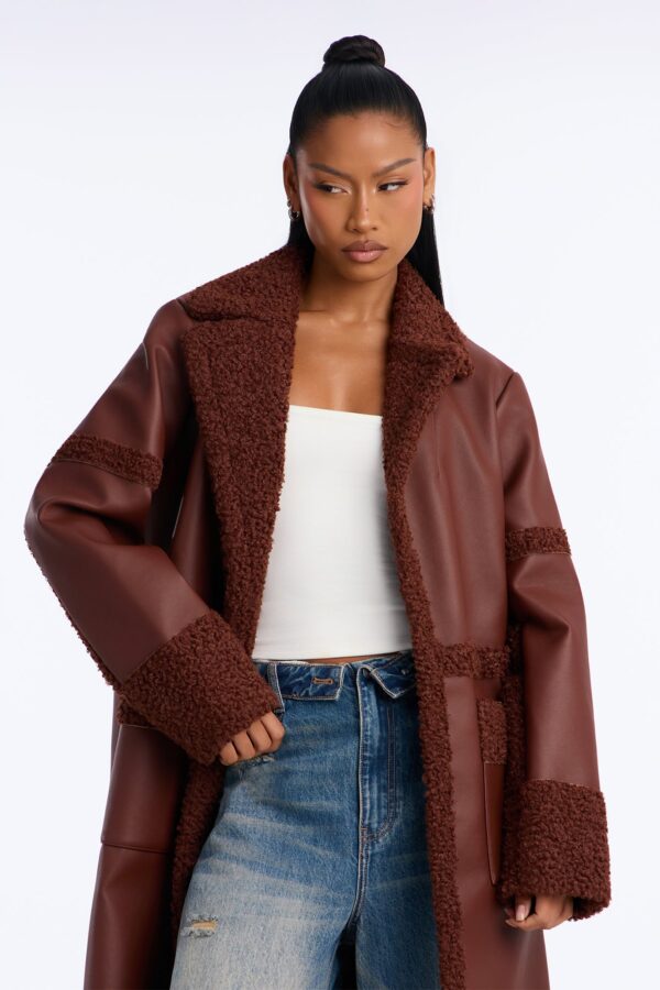 Coat in Chocolate 100% polyurethane