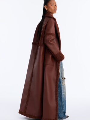 Coat in Chocolate 100% polyurethane