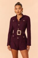 Romper with a mock neck