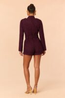 Romper with a mock neck