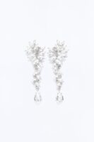 Dazzle Me Rhinestone Drop Earrings - Silver
