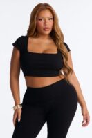 Leggings with a square neck