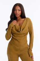 Cowl-Neck Pants in Mustard