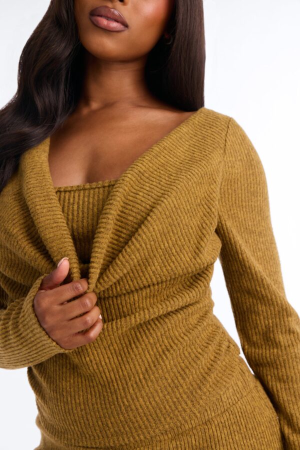 Cowl-Neck Pants in Mustard