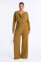 Cowl-Neck Pants in Mustard